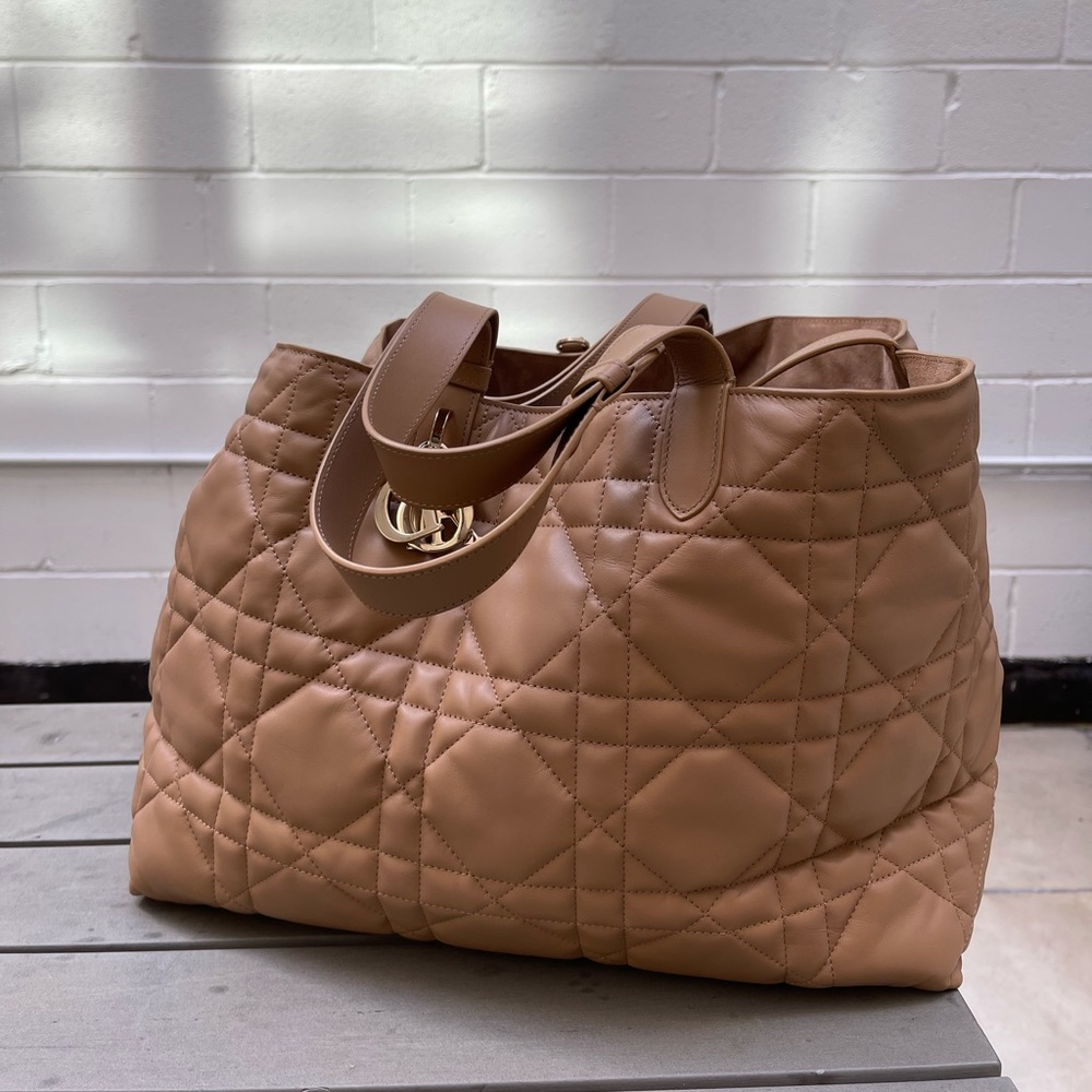 Dior Tan Quilted Toulouse Tote with Gold Hardware - Picture 11 of 11